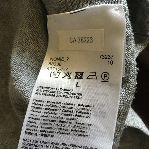 DRYKORN Ruched Tie Sleeve Grey Viscose Knit NONIE Top L - Picture 5 of 5